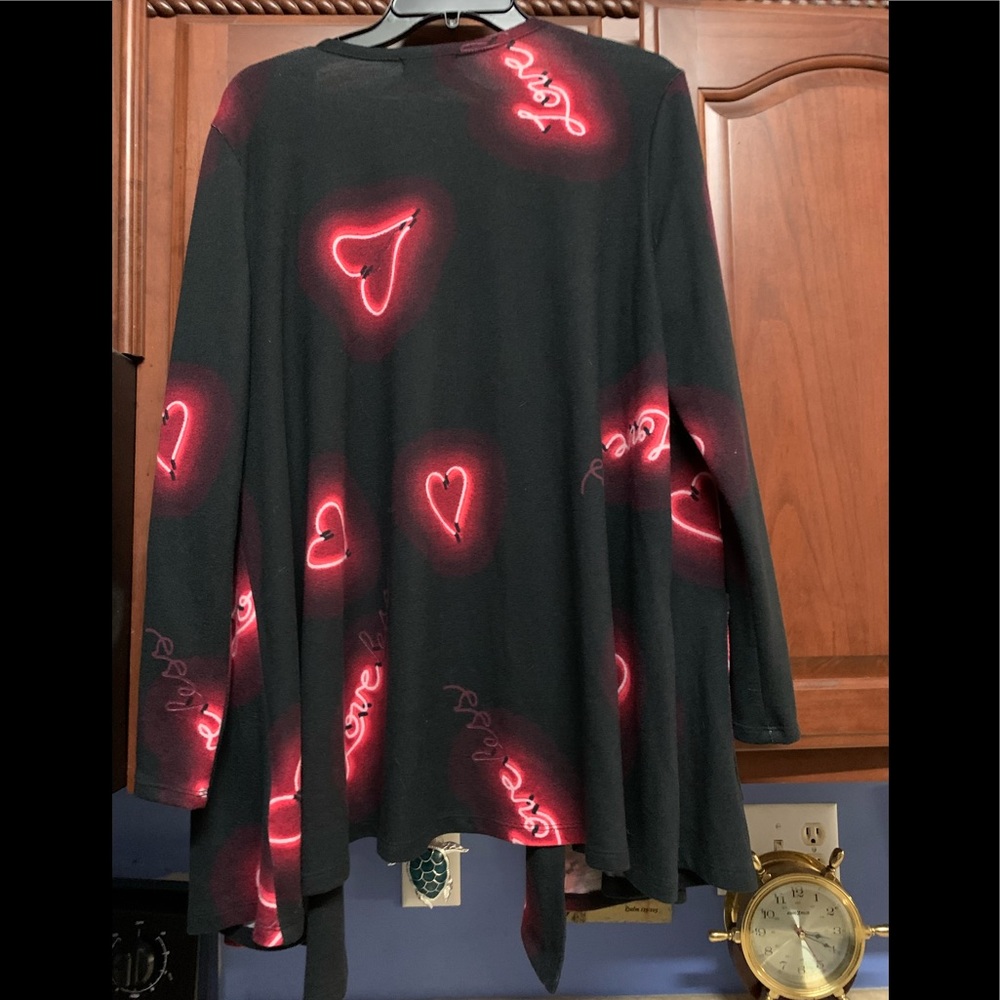 RARE Lularoe Sweater Love Hearts NEON LIGHTS - Picture 2 of 7